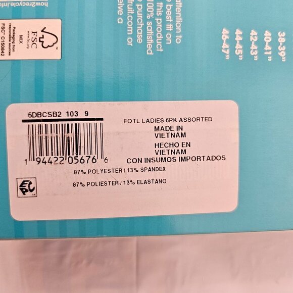 Fruit of the Loom Panties Tri-Cool Max 6 Pack Breathable Hipsters Size 2X (NWT) - Picture 11 of 11